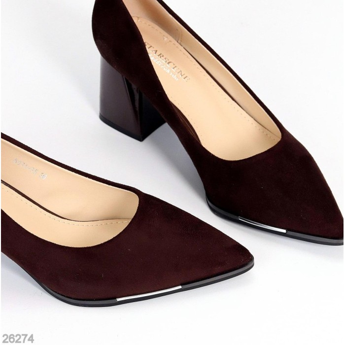 Туфлі жіночі еко замша колір-шоколад 36,37,38,39р