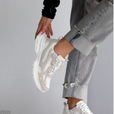 Кросівки жіночі натуральна-замша колір-сірий/білий на 35.5,37р