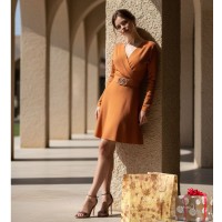 РАСПРОДАЖА!   Платье трикотажное машинная вязка цвет терракот 42-44р.