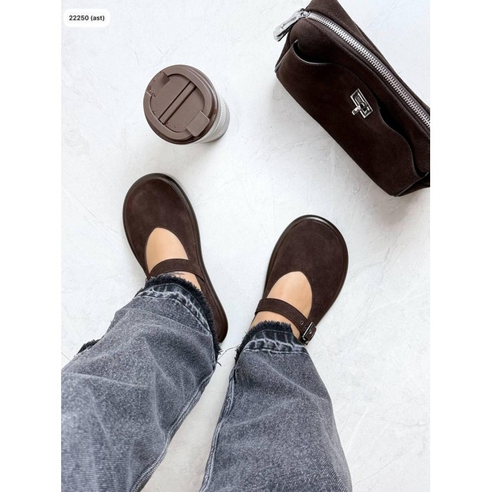 Туфлі/Лофери жіночі натуральна замша колір: шоколад 36,37р