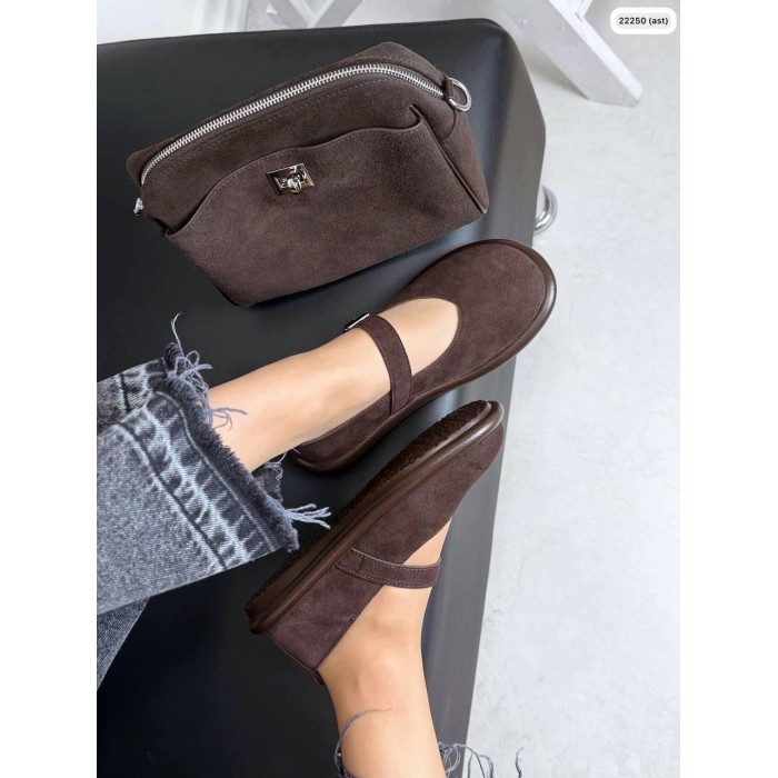 Туфлі/Лофери жіночі натуральна замша колір: шоколад 36,37р