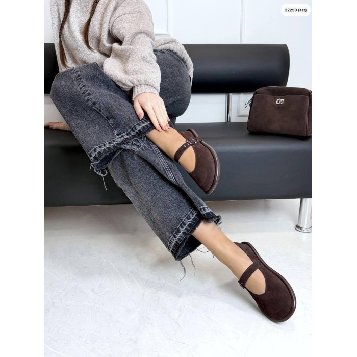 Туфлі/Лофери жіночі натуральна замша колір: шоколад 36,37р