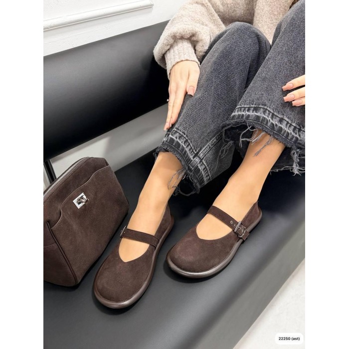 Туфлі/Лофери жіночі натуральна замша колір: шоколад 36,37р