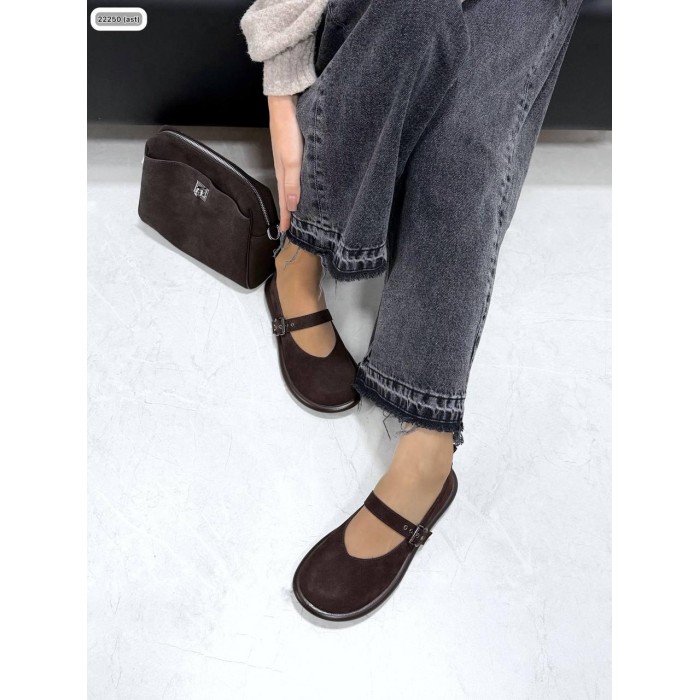 Туфлі/Лофери жіночі натуральна замша колір: шоколад 36,37р