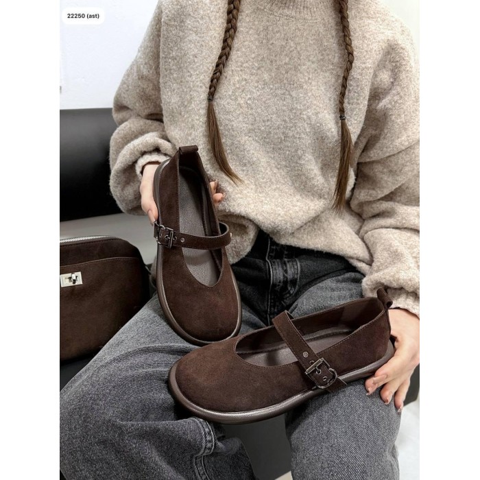 Туфлі/Лофери жіночі натуральна замша колір: шоколад 36,37р