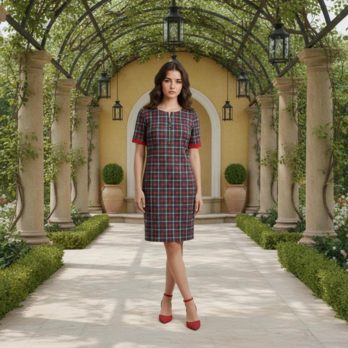 РОЗПРОДАЖ! Сукня трикотажна в клітинку з коротким рукавом 50/52р