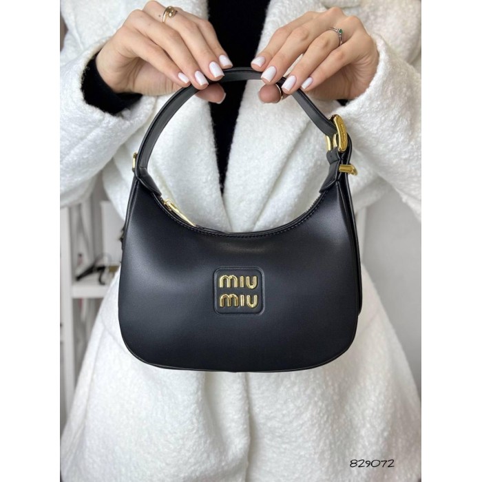 Сумка жіноча МіуМіу полу кругла натуральна шкіра Карамель