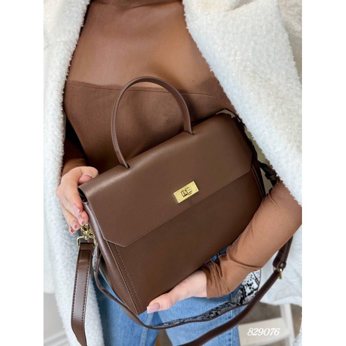 Сумка жіноча Polina Ремінець натуральна шкіра Шоколад, Беж, Чорна