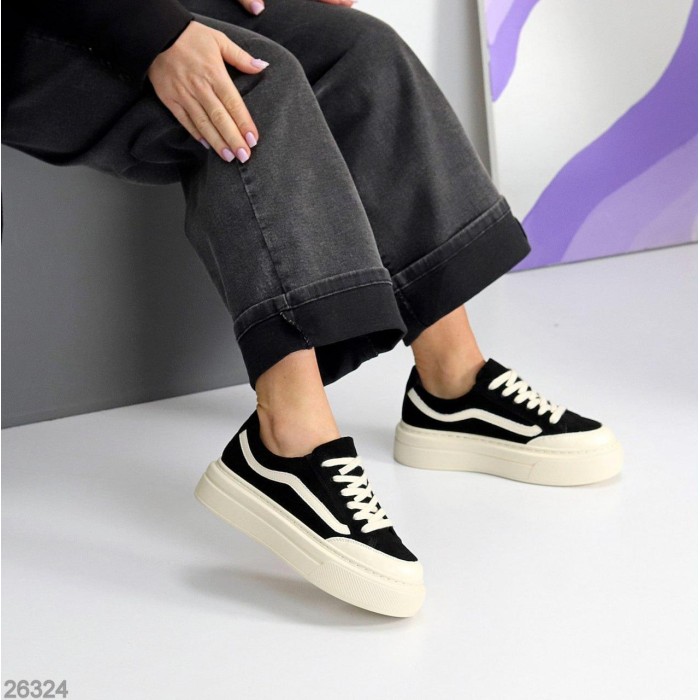 Кеди жіночі натуральна шкіра-замша чорні 37,38,39,40р.