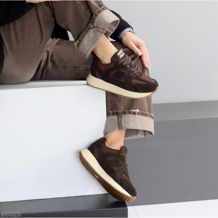 Кросівки жіночі натуральна-замша шоколад 36,37,39р