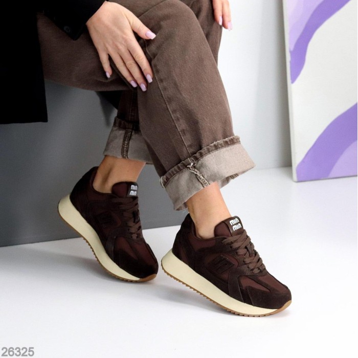 Кросівки жіночі натуральна-замша шоколад 36,37,39р