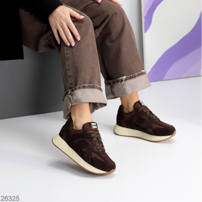 Кросівки жіночі натуральна-замша шоколад 36,37,39р