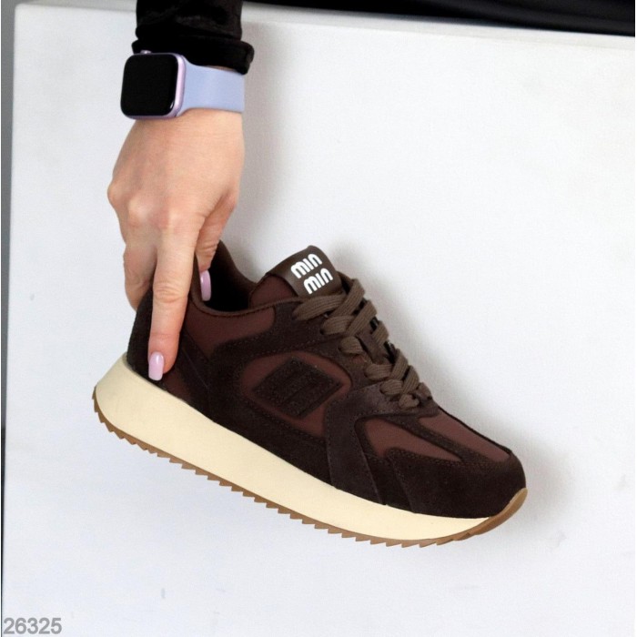 Кросівки жіночі натуральна-замша шоколад 36,37,39р