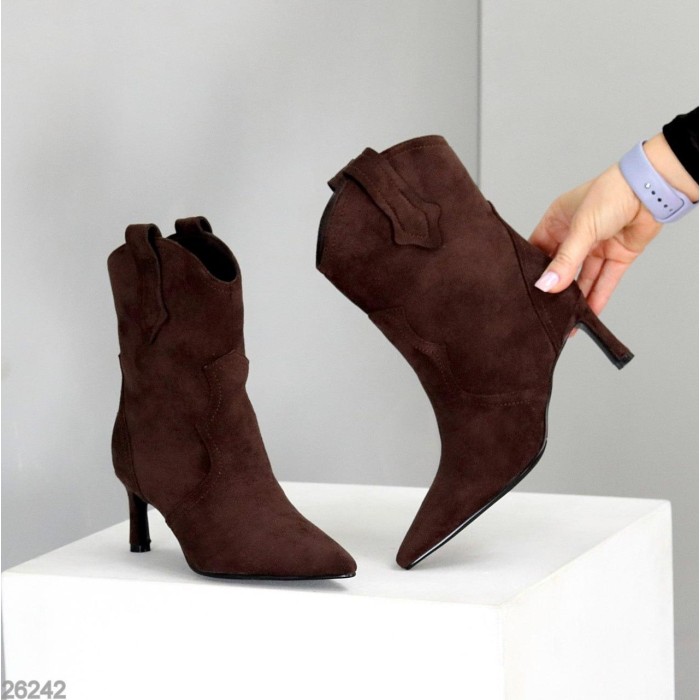 Ботильйони жіночі еко-замша колір-шоколад деми 40р