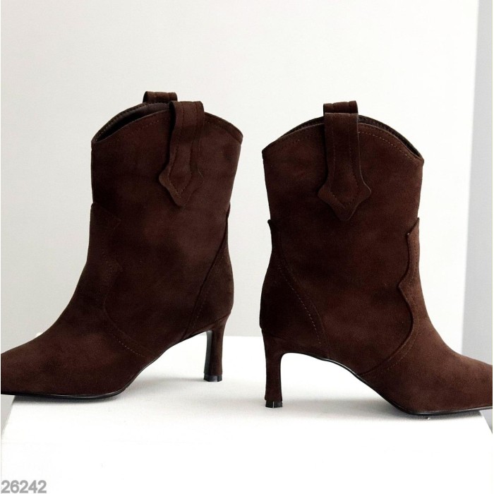 Ботильйони жіночі еко-замша колір-шоколад деми 40р