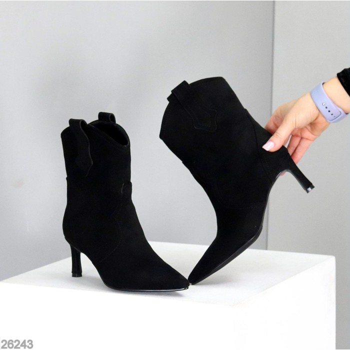Ботильйони жіночі еко-замша колір-чорний демі 36р