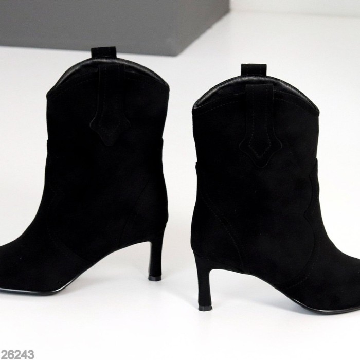 Ботильйони жіночі еко-замша колір-чорний демі 36р