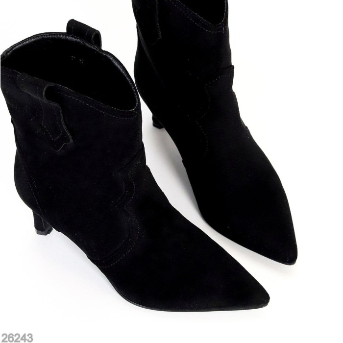 Ботильйони жіночі еко-замша колір-чорний демі 36р