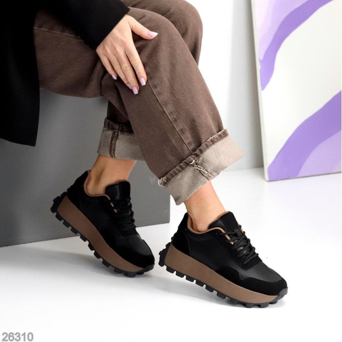 Кроссовки женские натуральная-кожа/эко-замша черные на 35.5,37,39р.