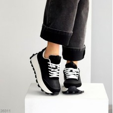 Кросівки жіночі натуральна шкіра + замша чорні на 37,39,40р