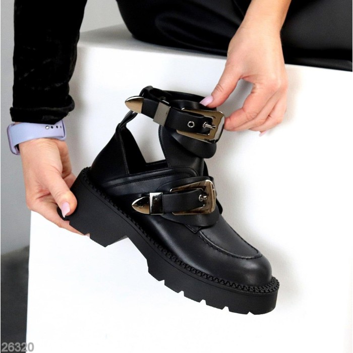 Черевики жіночі еко-шкіра колір-чорний 36,38,39р