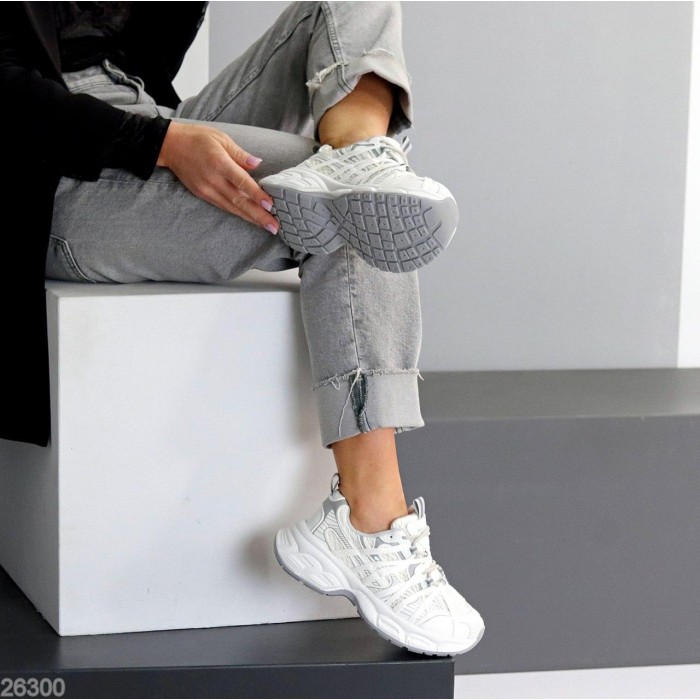 Кросівки жіночі еко-шкіра/текстиль колір-білий на 36,39р