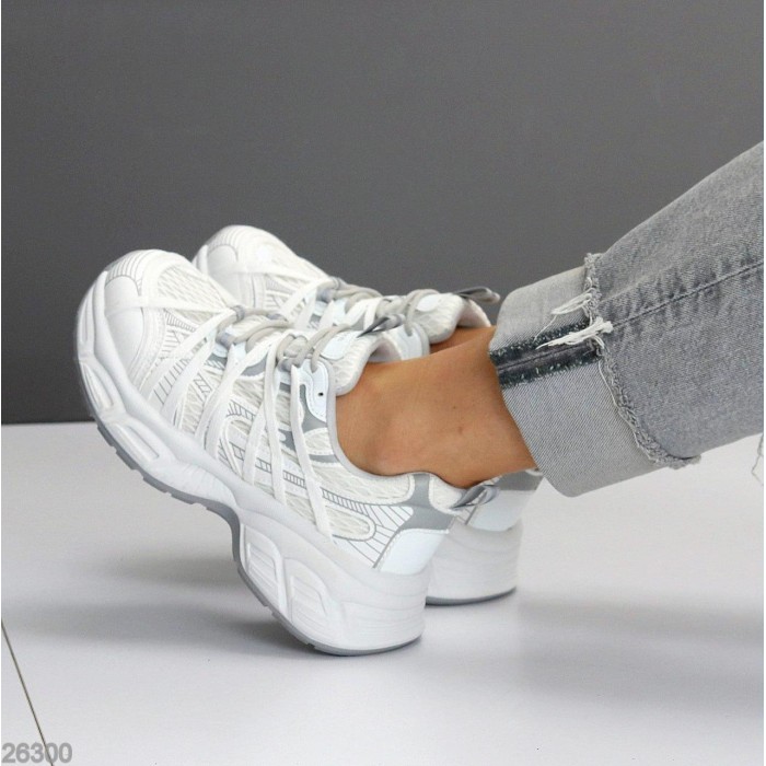 Кросівки жіночі еко-шкіра/текстиль колір-білий на 36,39р