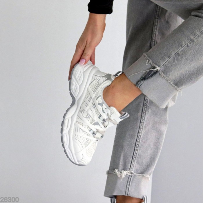 Кросівки жіночі еко-шкіра/текстиль колір-білий на 36,39р