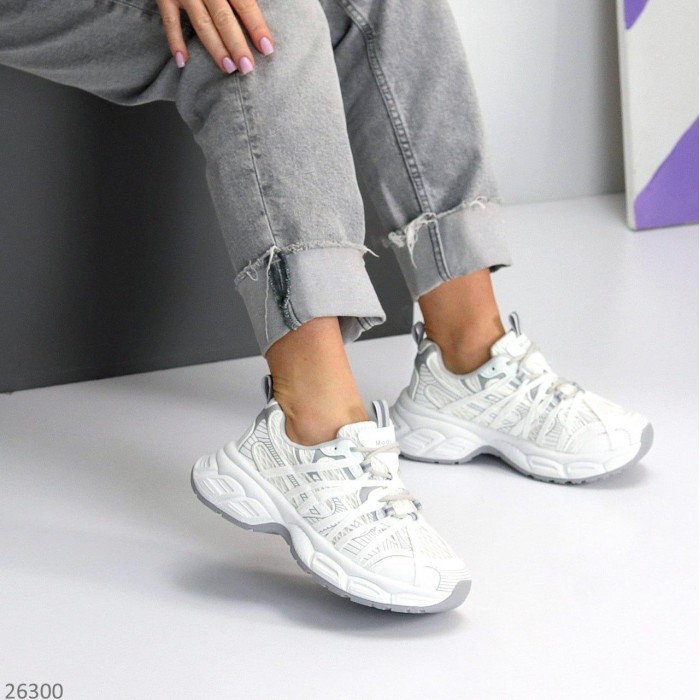 Кросівки жіночі еко-шкіра/текстиль колір-білий на 36,39р