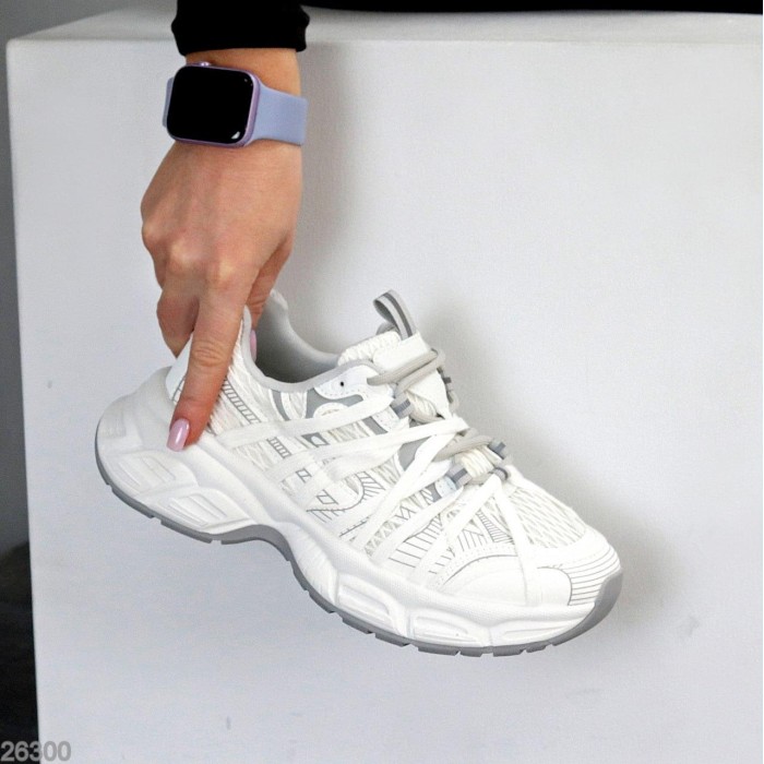 Кросівки жіночі еко-шкіра/текстиль колір-білий на 36,39р