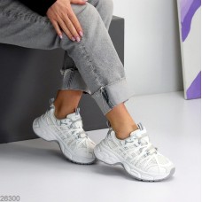 Кросівки жіночі еко-шкіра/текстиль колір-білий на 36,39р