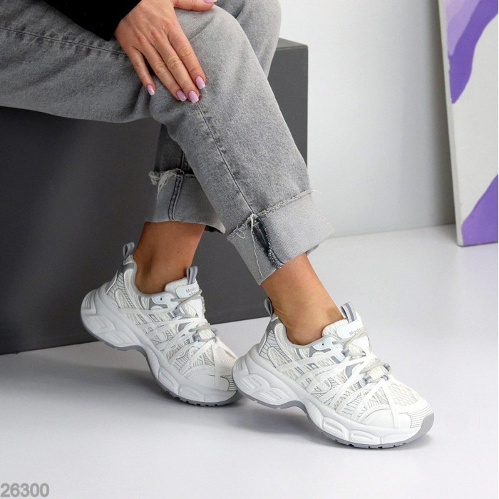 Кросівки жіночі еко-шкіра/текстиль колір-білий на 36,39р