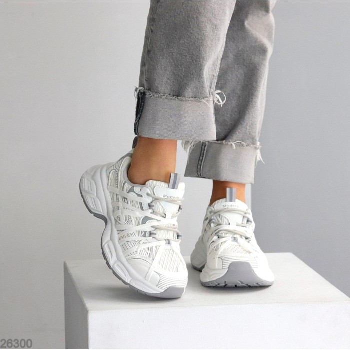 Кросівки жіночі еко-шкіра/текстиль колір-білий на 36,39р