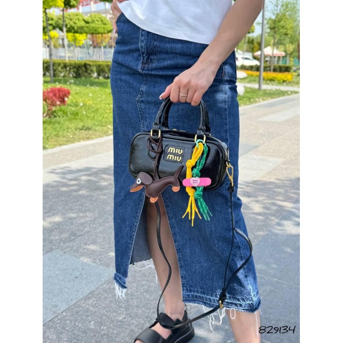 Сумка жіноча з брилками натуральна шкіра лак Чорна, Кемел