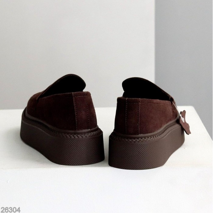 Лофери жіночі натуральна замша колір-шоколад на 37,38,39,40р