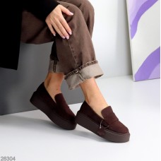 Лофери жіночі натуральна замша колір-шоколад на 37,38,39,40р