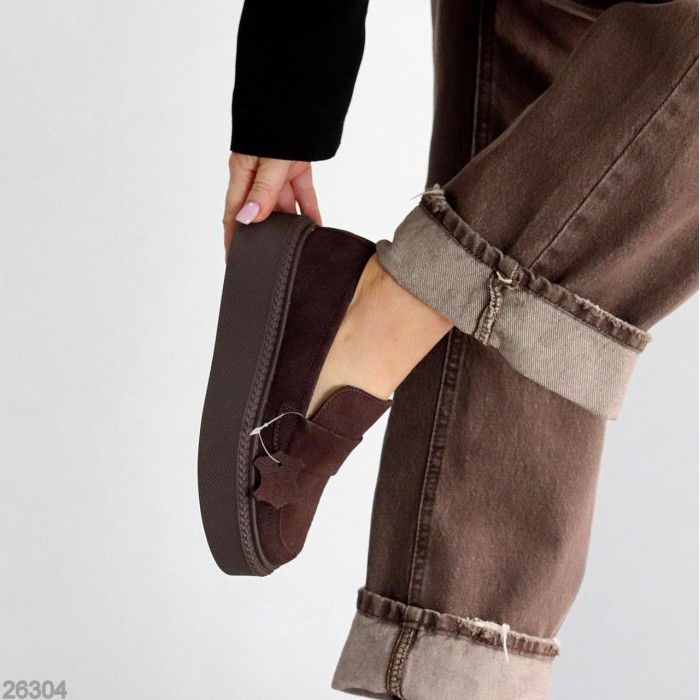 Лофери жіночі натуральна замша колір-шоколад на 37,38,39,40р