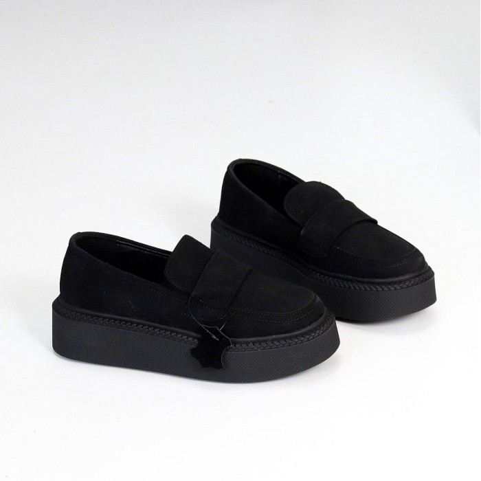 Лофери жіночі натуральна замша чорні на 39,40р