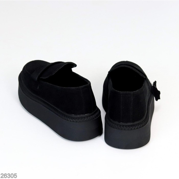 Лофери жіночі натуральна замша чорні на 39,40р