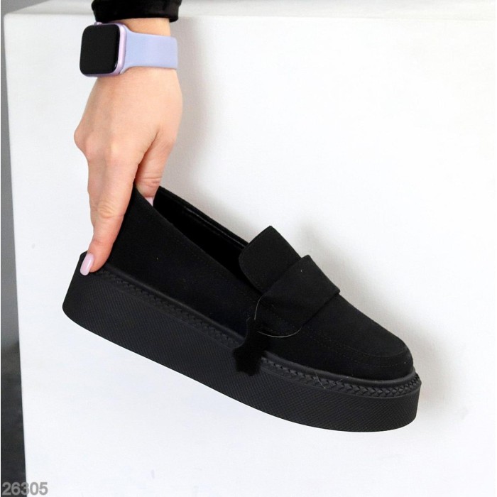 Лофери жіночі натуральна замша чорні на 39,40р