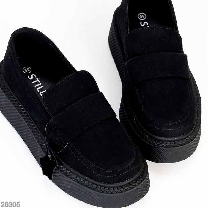 Лофери жіночі натуральна замша чорні на 39,40р