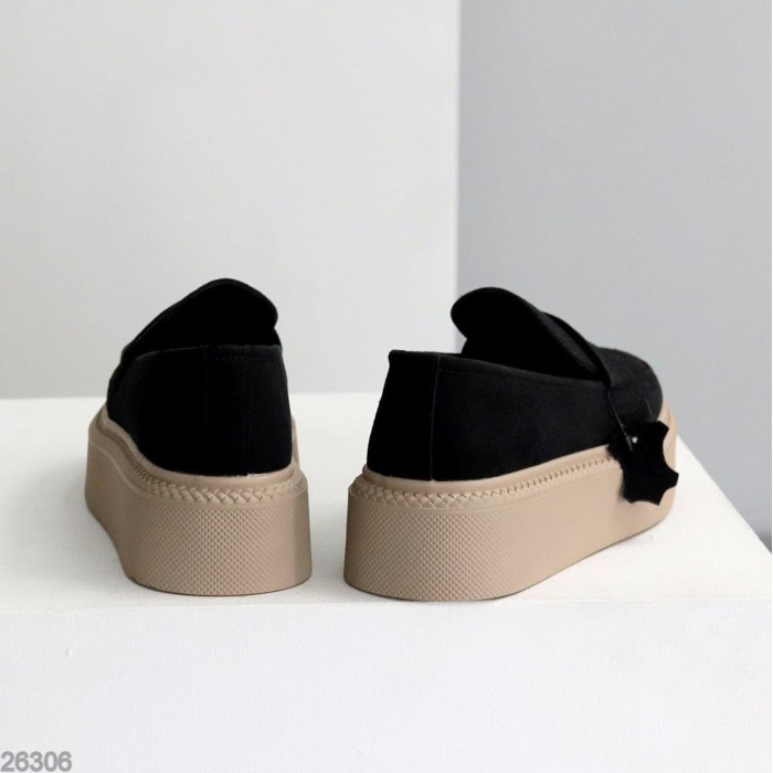 Лофери жіночі натуральна замша чорні на 35.5,37,38,40р