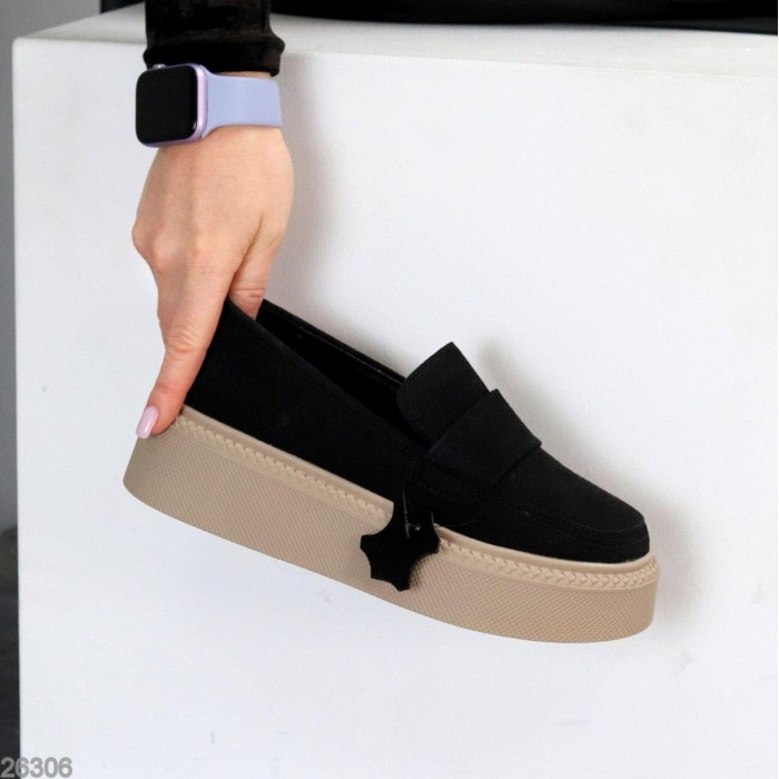 Лофери жіночі натуральна замша чорні на 35.5,37,38,40р