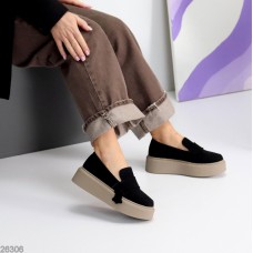 Лофери жіночі натуральна замша чорні на 35.5,37,38,40р