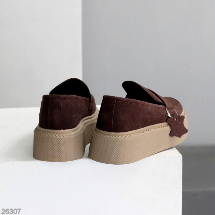 Лофери жіночі натуральна замша колір-шоколад на 37,38,39,40р