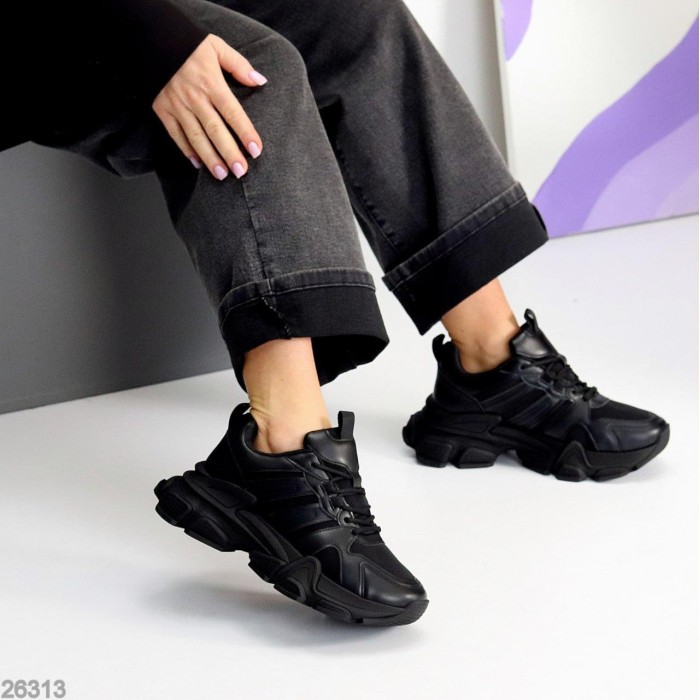 Кроссовки женские эко-кожа/текстиль цвет-черный 37,39,40р