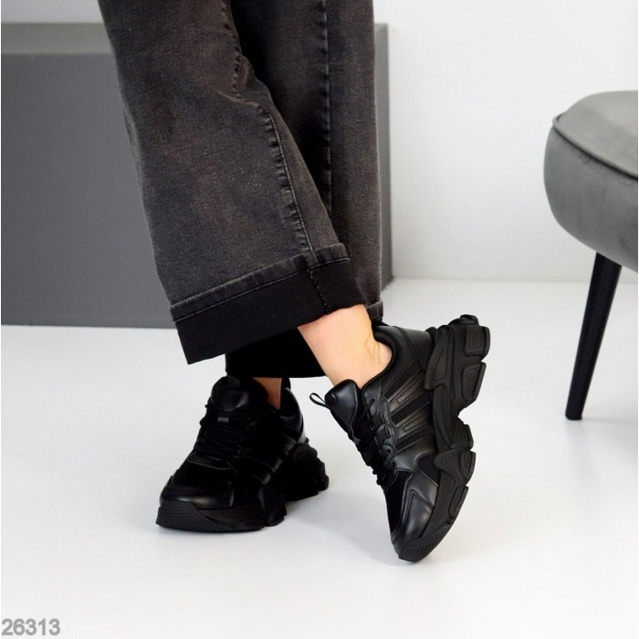 Кроссовки женские эко-кожа/текстиль цвет-черный 37,39,40р