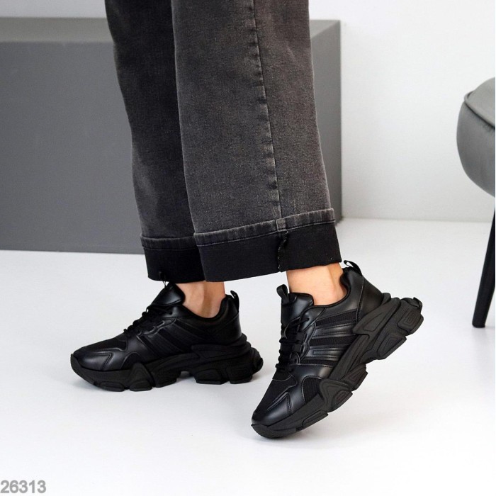 Кроссовки женские эко-кожа/текстиль цвет-черный 37,39,40р