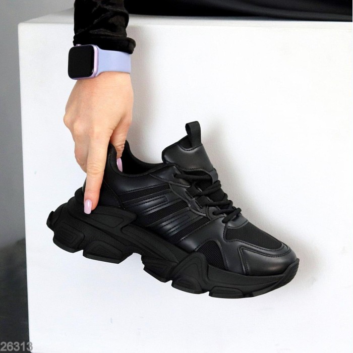 Кроссовки женские эко-кожа/текстиль цвет-черный 37,39,40р