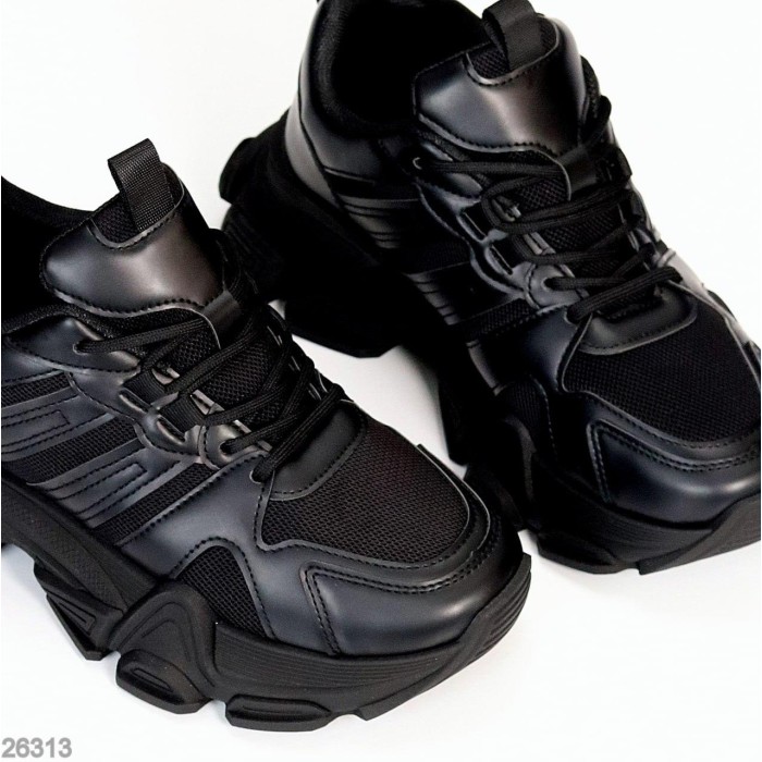 Кроссовки женские эко-кожа/текстиль цвет-черный 37,39,40р